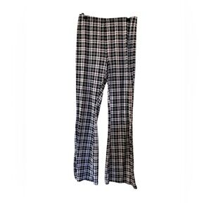 Jolie & Joy Women’s Highwaisted Plaid Flare Pants Black/White Size: Medium